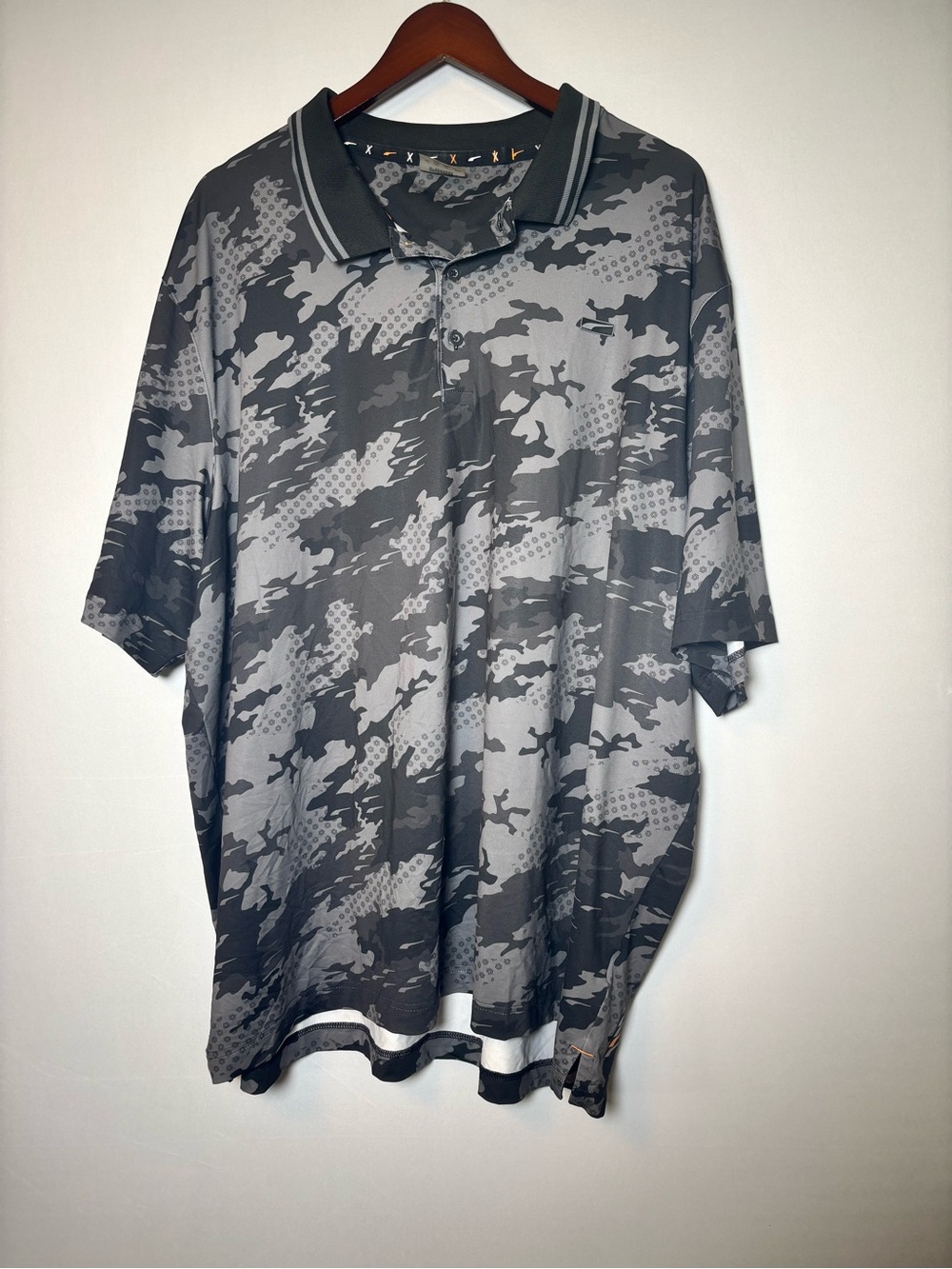 PUMA Mens Golf Black Gray Polo/Golf Shirt Size 3XL Camo